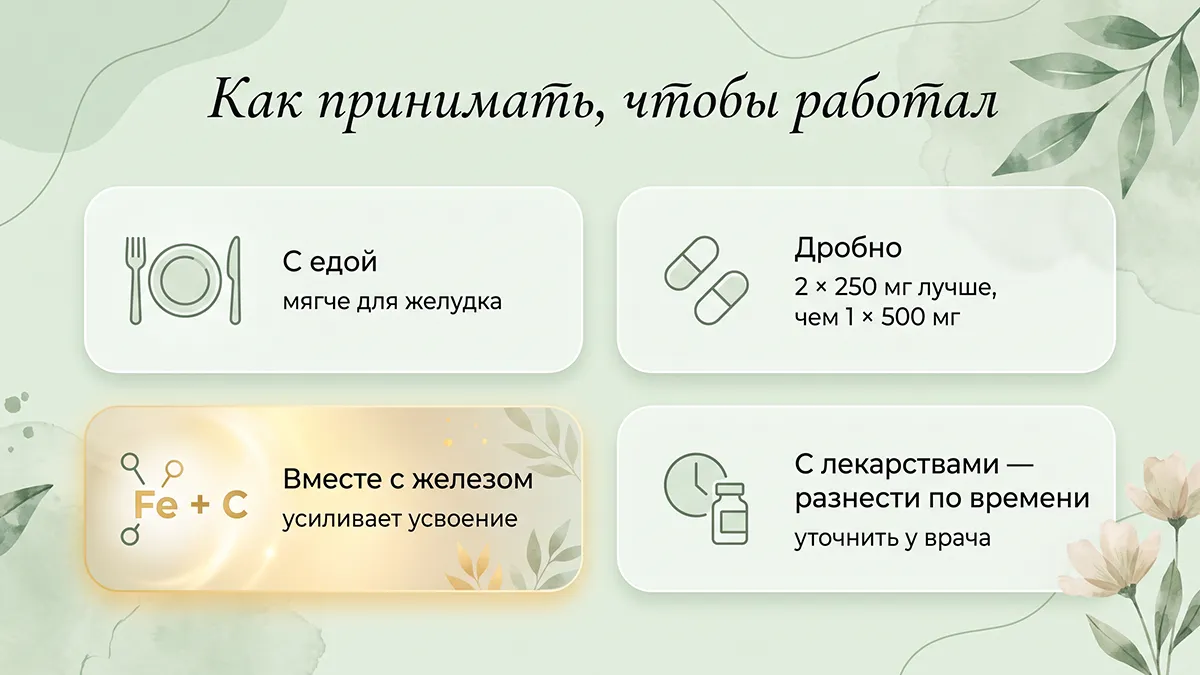 Как принимать витамин С, чтобы работал