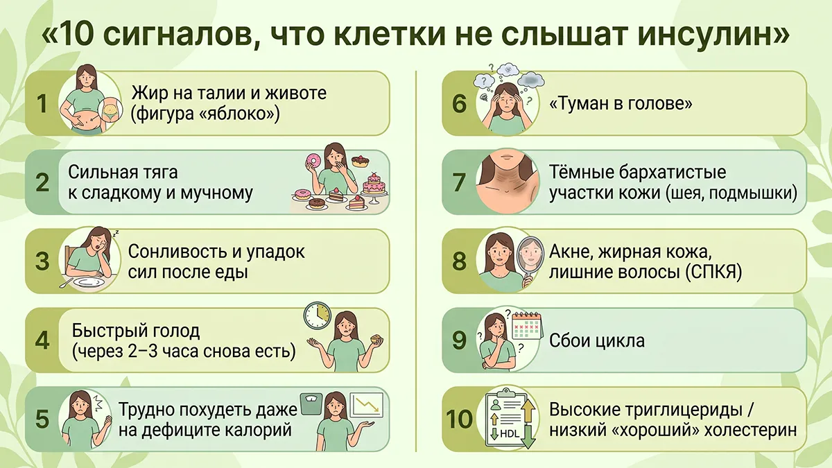 10 сигналов инсулинорезистентности